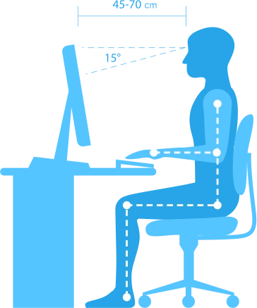 Postura seduta per la digitazione Postura seduta per la digitazione